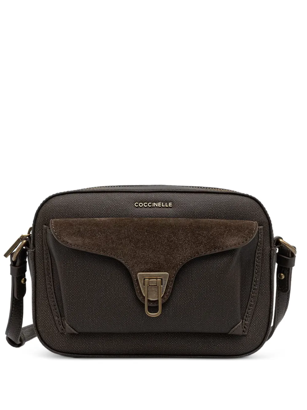 Coccinelle suede-flap cross-body bag - Braun