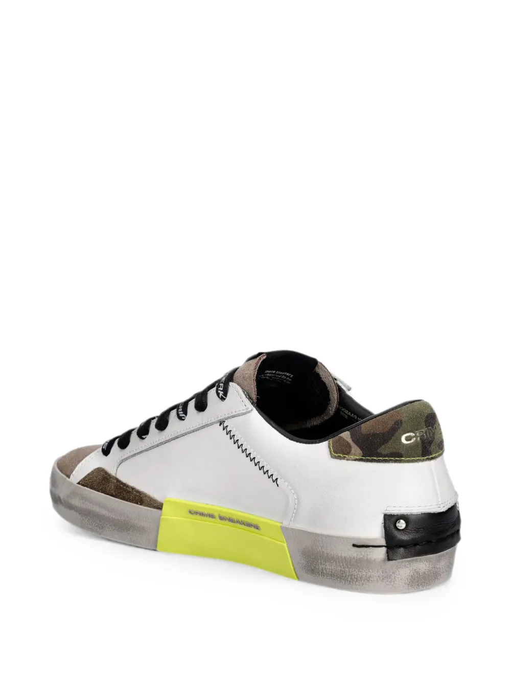 Crime London Sk8 Deluxe distressed camouflage-print sneakers Wit