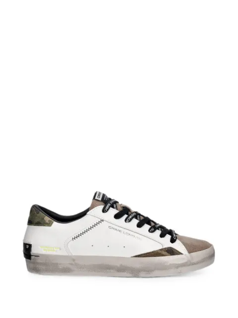 Crime London Sk8 Deluxe distressed camouflage-print sneakers