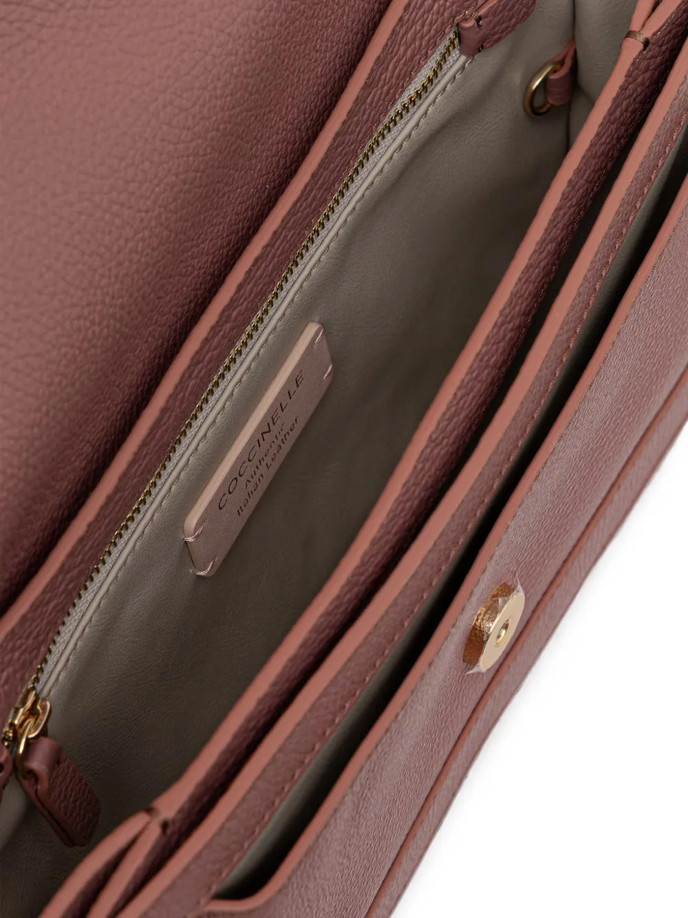 Coccinelle Medium C-Me leren schoudertas met logoplakkaat Roze