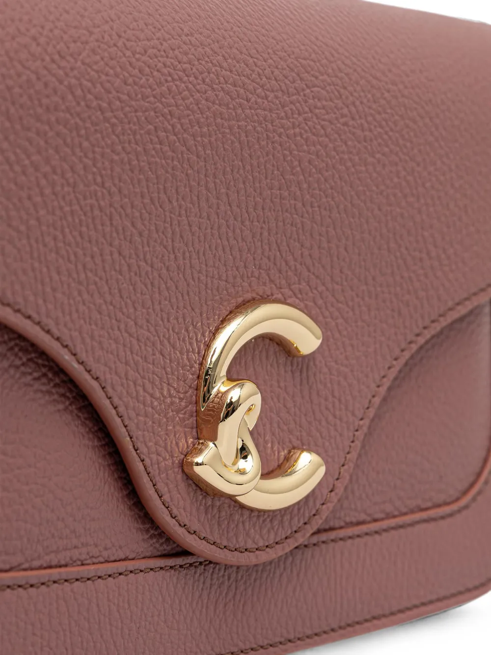 Coccinelle Medium C-Me leren schoudertas met logoplakkaat Roze