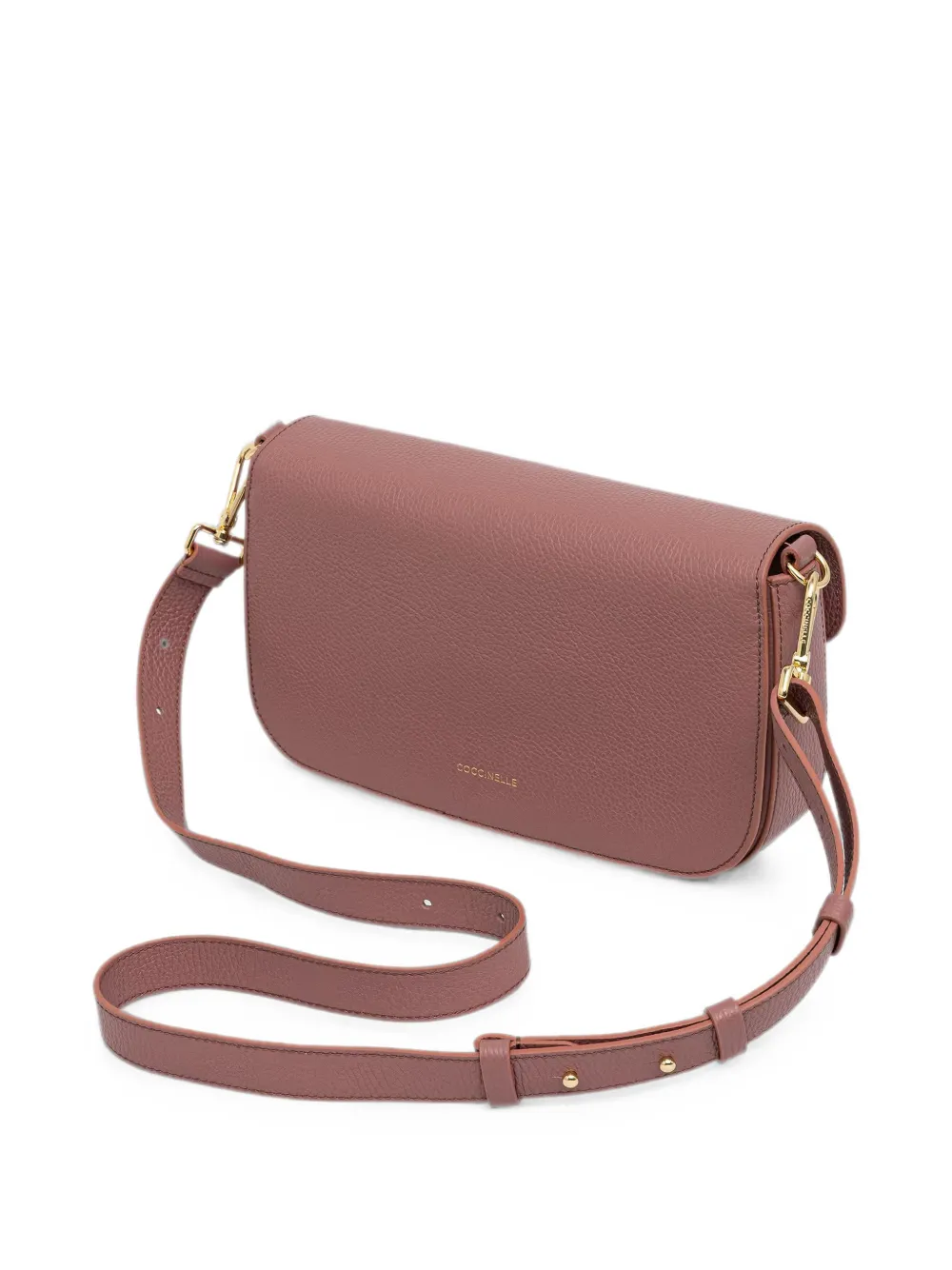 Coccinelle Medium C-Me leren schoudertas met logoplakkaat Roze