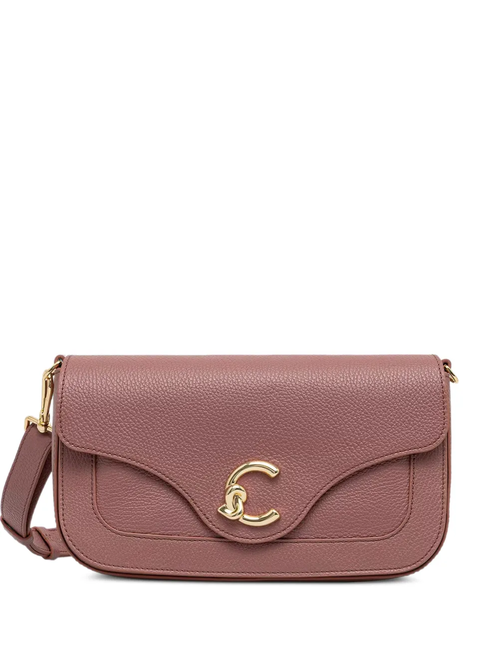 Coccinelle medium C-Me logo-plaque leather shoulder bag - Rosa