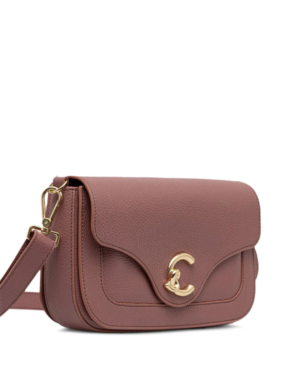 Coccinelle Medium C-Me leren schoudertas met logoplakkaat Roze