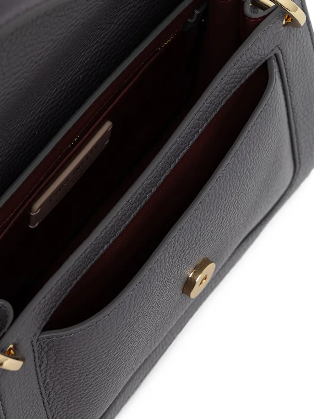 Coccinelle Kleine C-Me leren shopper met logo-plakkaat Grijs
