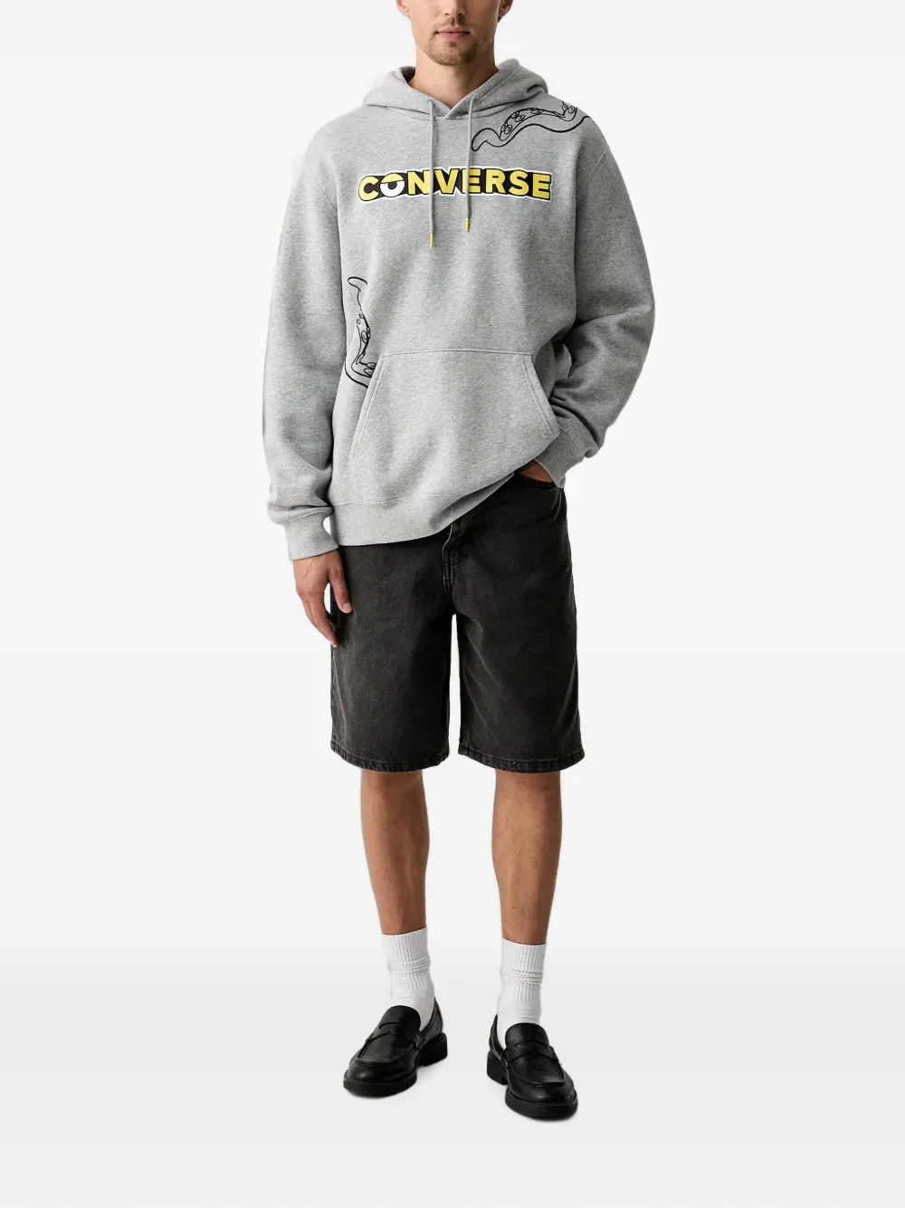 Converse x Minions hoodie met standaard pasvorm Grijs