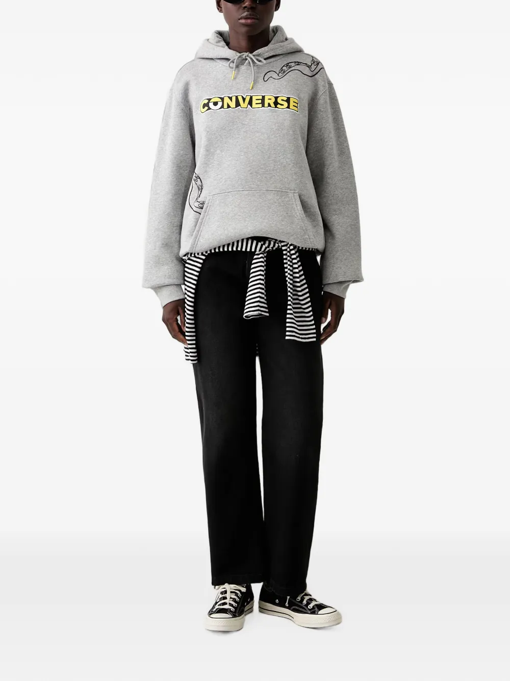 Converse x Minions hoodie met standaard pasvorm Grijs
