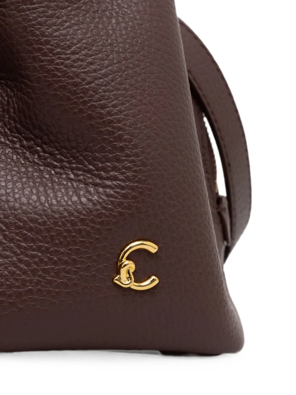 Coccinelle Crossbodytas van bewerkt leer Bruin
