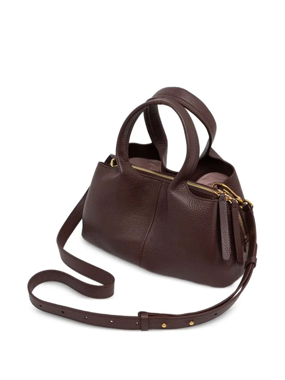 Coccinelle Crossbodytas van bewerkt leer Bruin