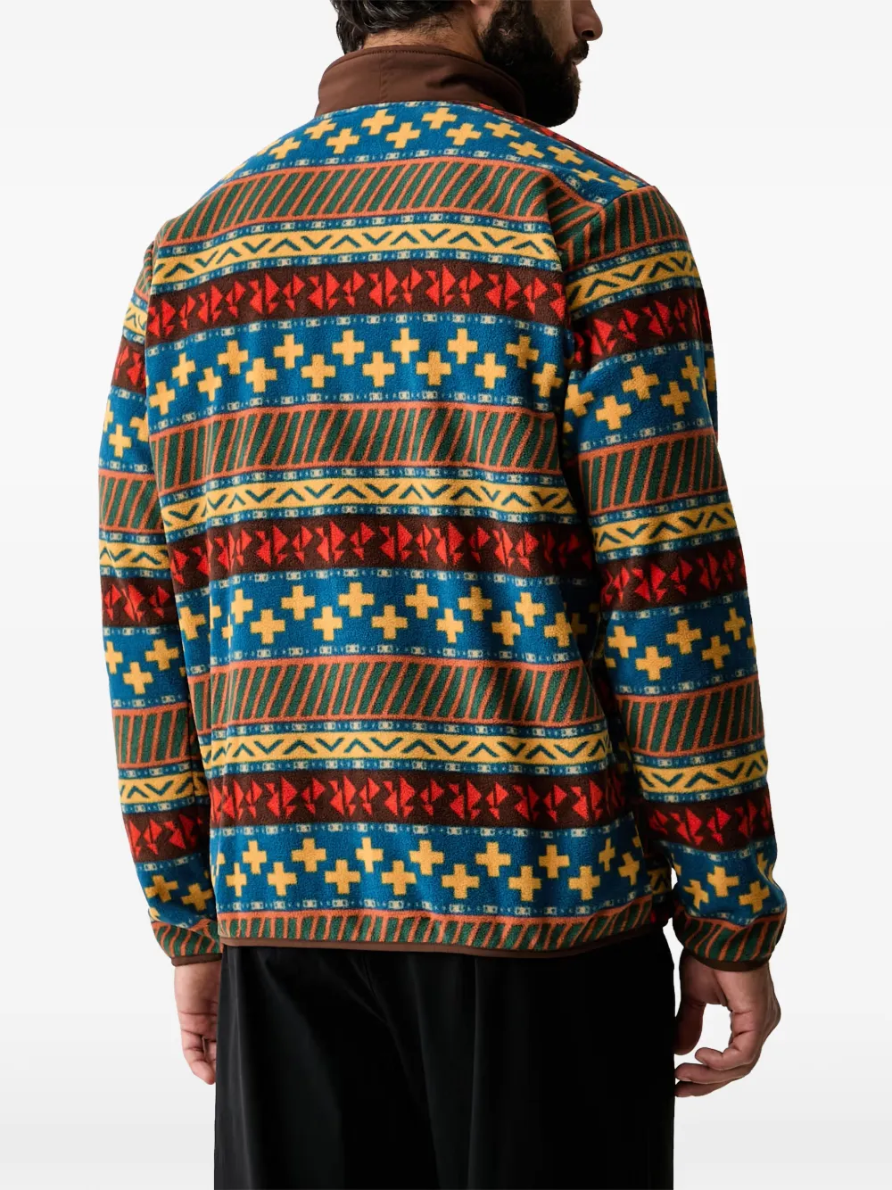 Columbia Sweater met geometrisch patroon en rits Bruin