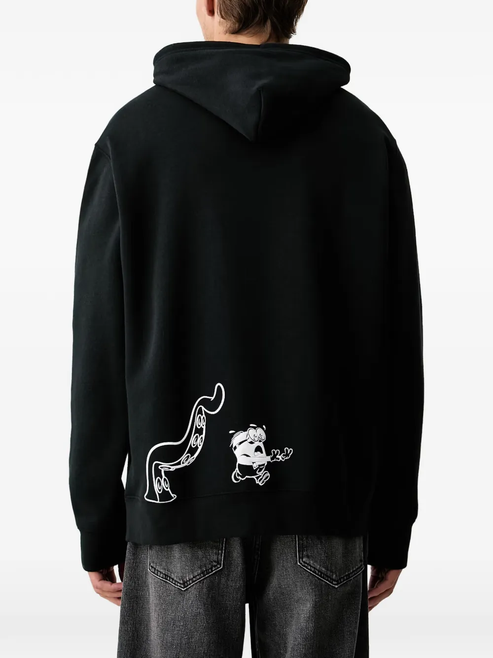Converse x Minions logo-print drawstring hoodie Zwart
