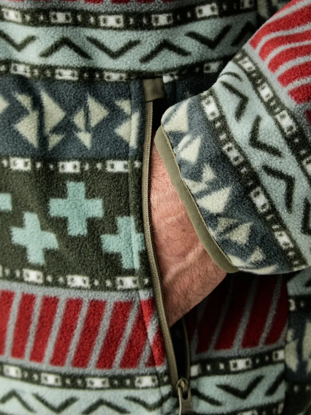 Columbia Sweater met geometrische print en rits Groen