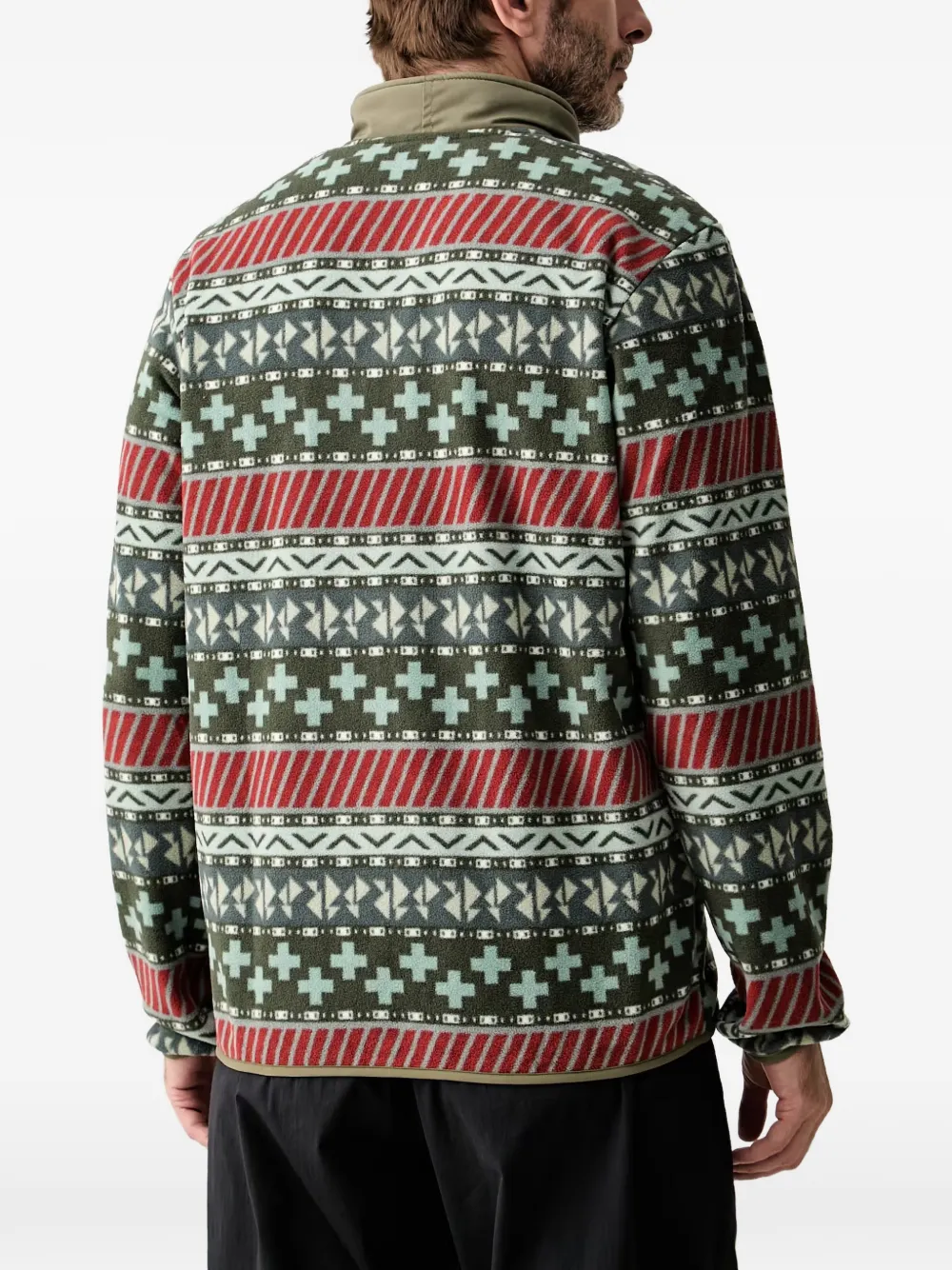 Columbia Sweater met geometrische print en rits Groen