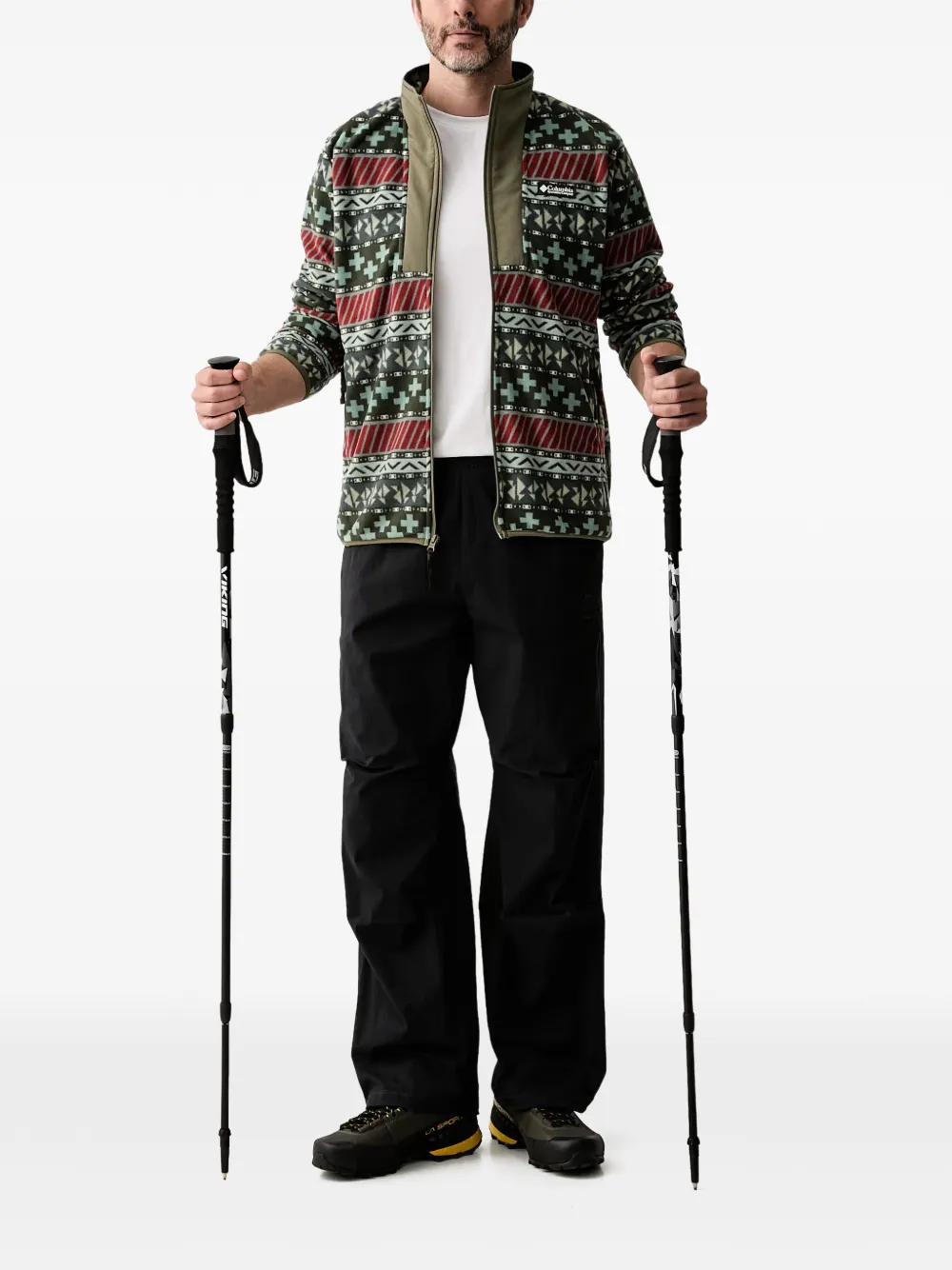 Columbia Sweater met geometrische print en rits Groen
