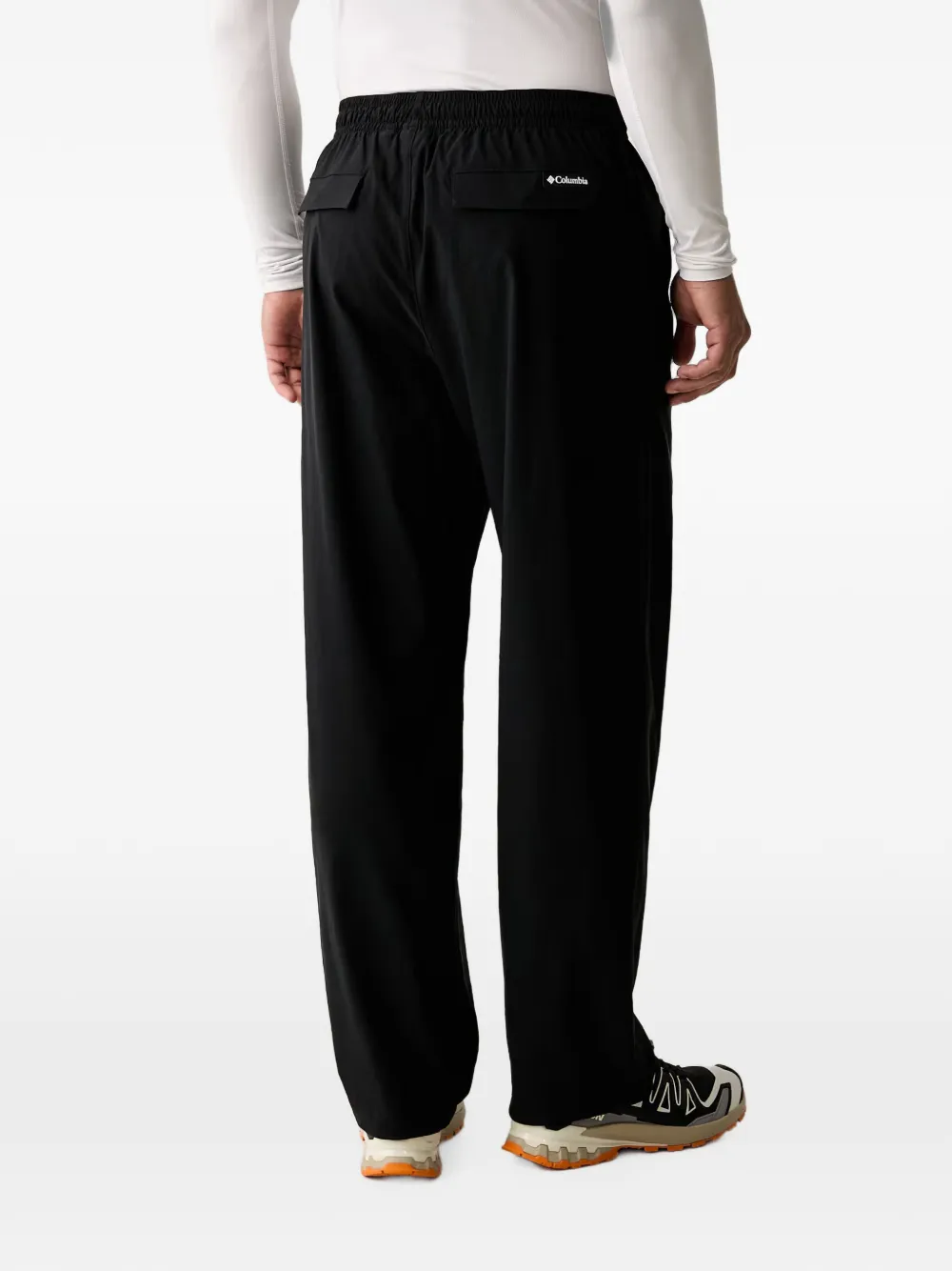 Columbia Elastische broek met logo-patch Zwart