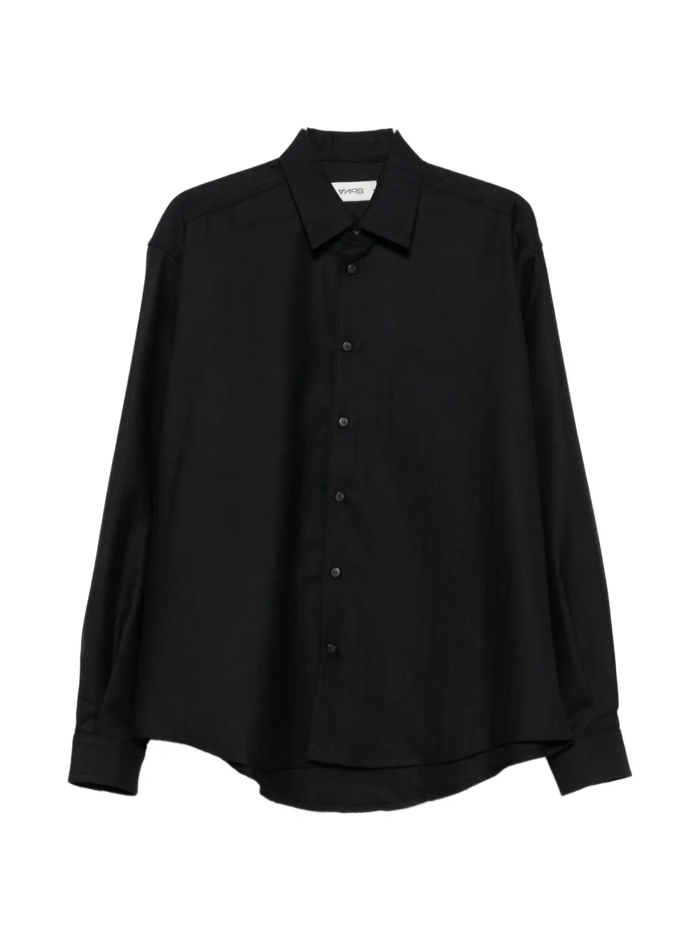 Spina herringbone-weave button-down shirt - Nero
