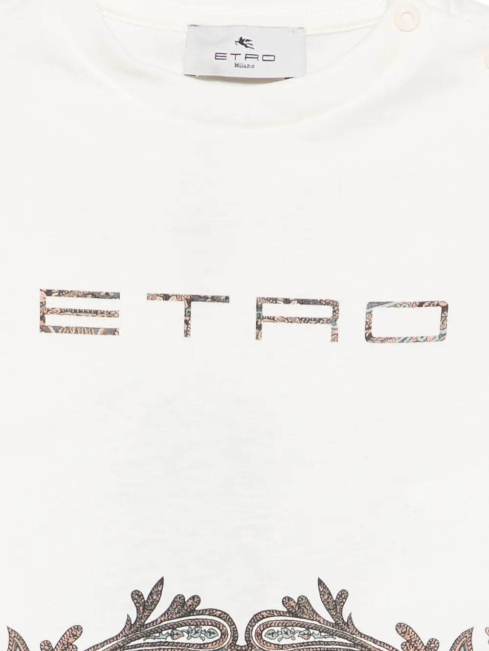 ETRO KIDS Katoenen T-shirt met paisley-print Beige