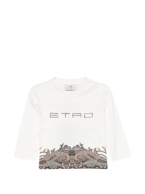 ETRO KIDS paisley-print logo-print cotton T-shirt