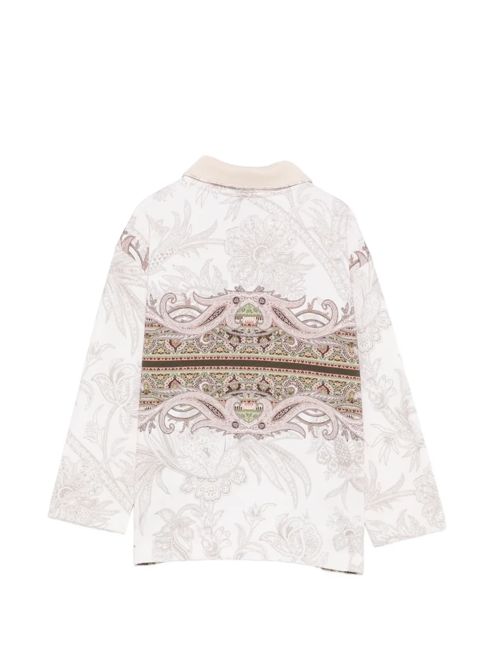 ETRO KIDS Sweater met paisley-print en kwartrits Wit