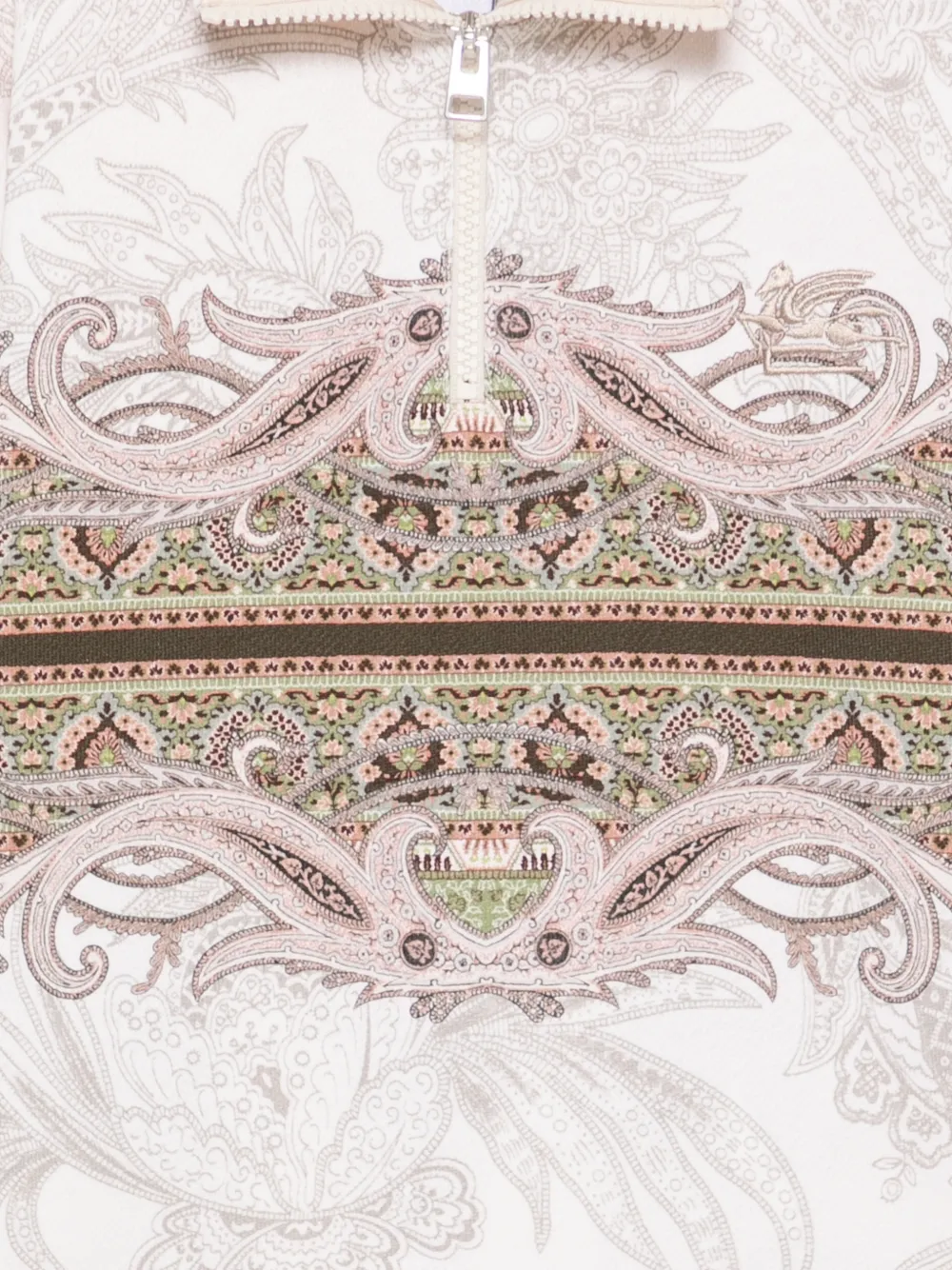 ETRO KIDS Sweater met paisley-print en kwartrits Wit