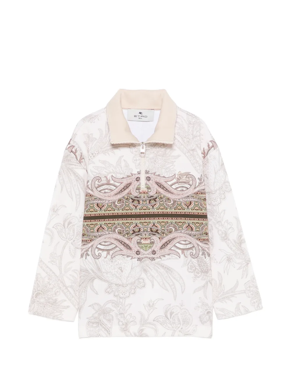 ETRO KIDS paisley-print quarter-zip sweatshirt - Weiß