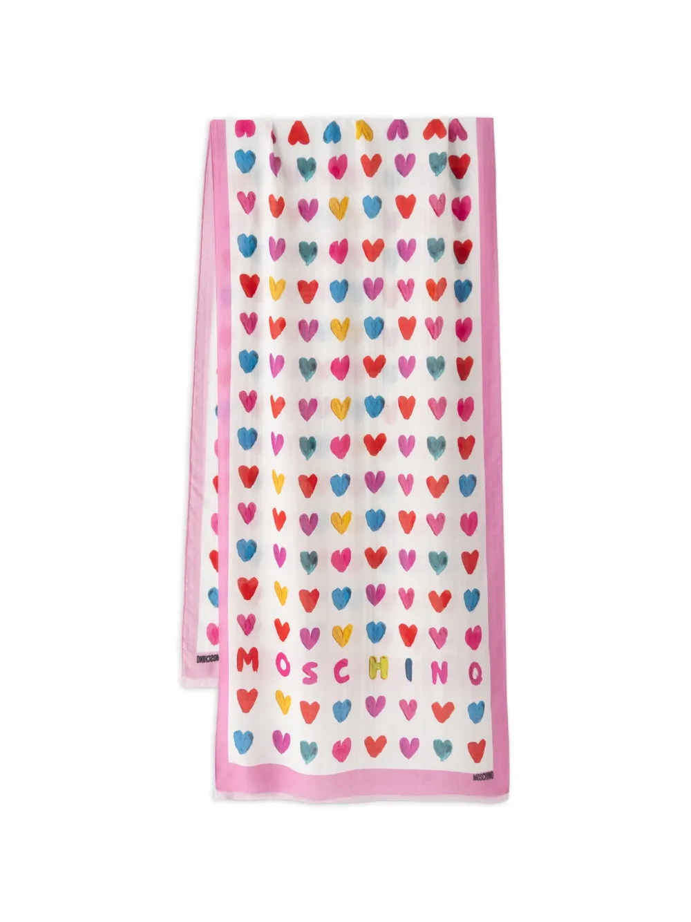 Moschino Schal mit Herz-Print - Rosa
