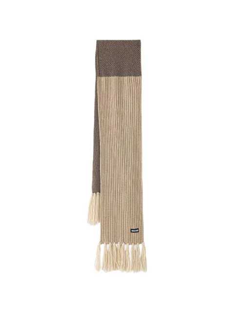 Moschino ribbed fringed scarf