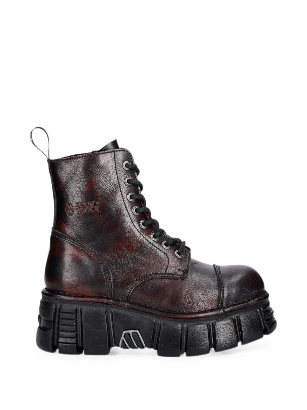 New Rock Lace-up Platform Boots In Rot