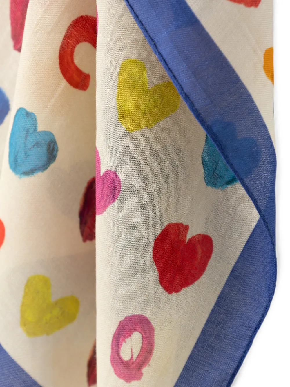 Moschino Sjaal met hartprint en logo Beige