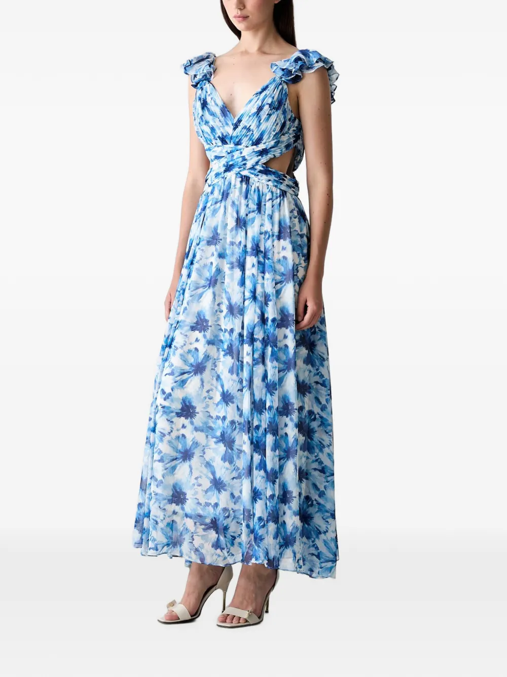 Morgan Maxi-jurk met bloemenprint Blauw