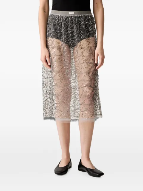 MUNTHE sequin-embellished mesh skirt