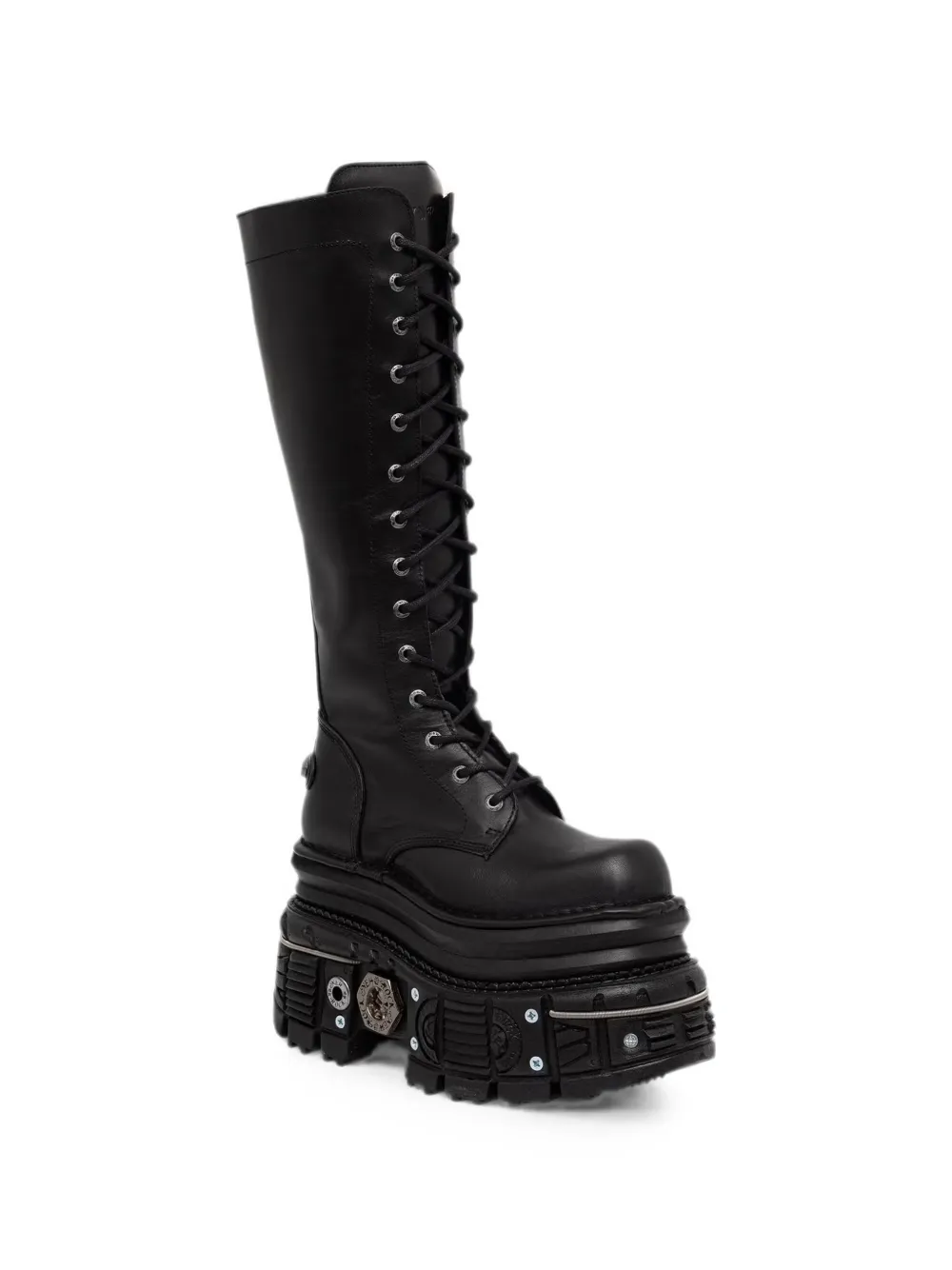 NEW ROCK lace-up platform boots Zwart