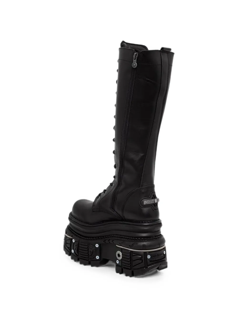 NEW ROCK lace-up platform boots Zwart
