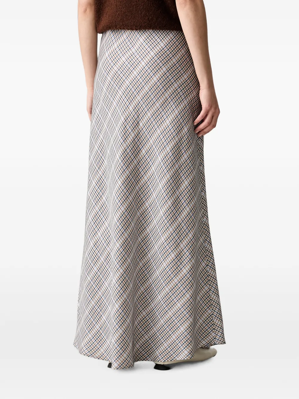MUNTHE Geruite rok Beige