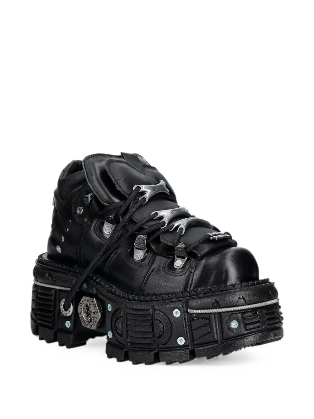 NEW ROCK logo-plaque platform sneakers Zwart
