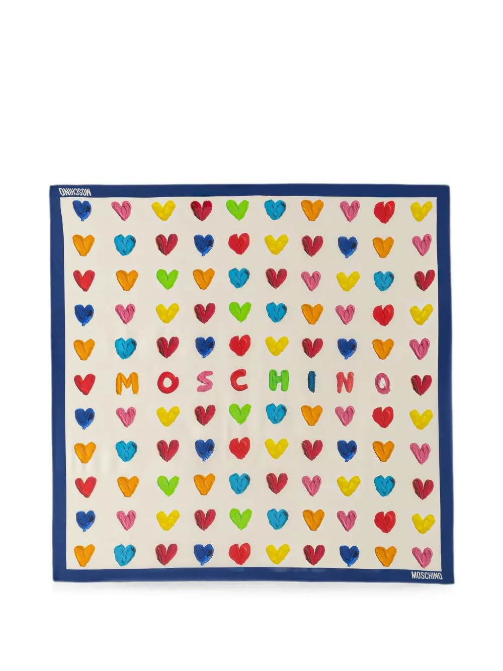 Moschino Seidenschal mit Herz-Print - Nude