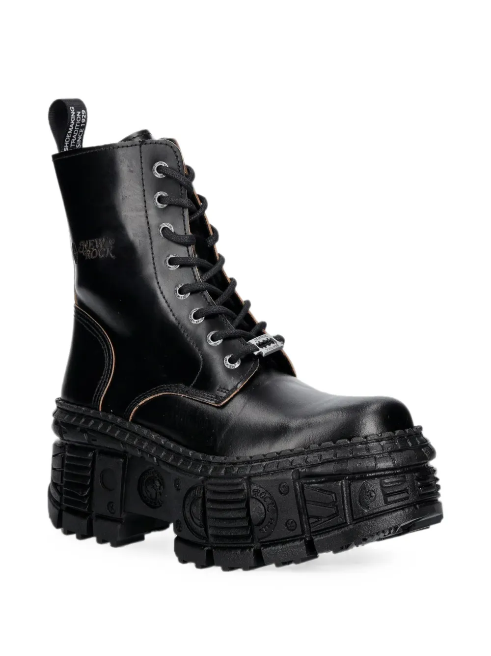 NEW ROCK platform lace-up boots Zwart
