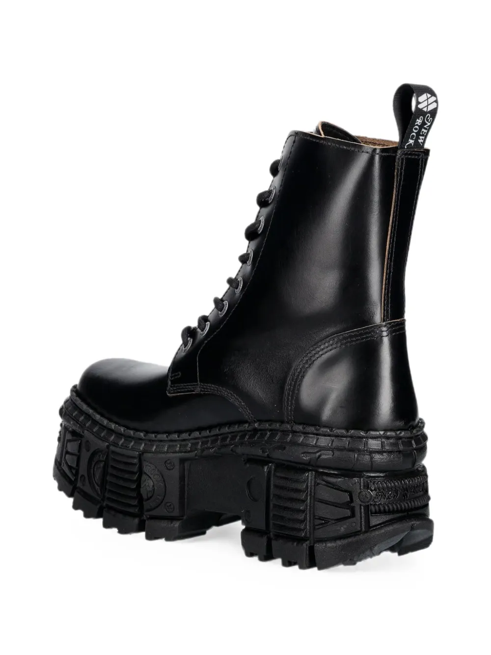 NEW ROCK platform lace-up boots Zwart