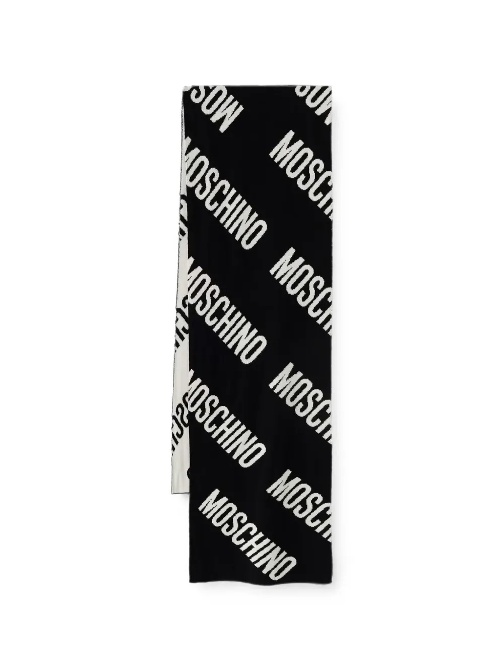 Moschino Schal mit Logo-Intarsie - Schwarz