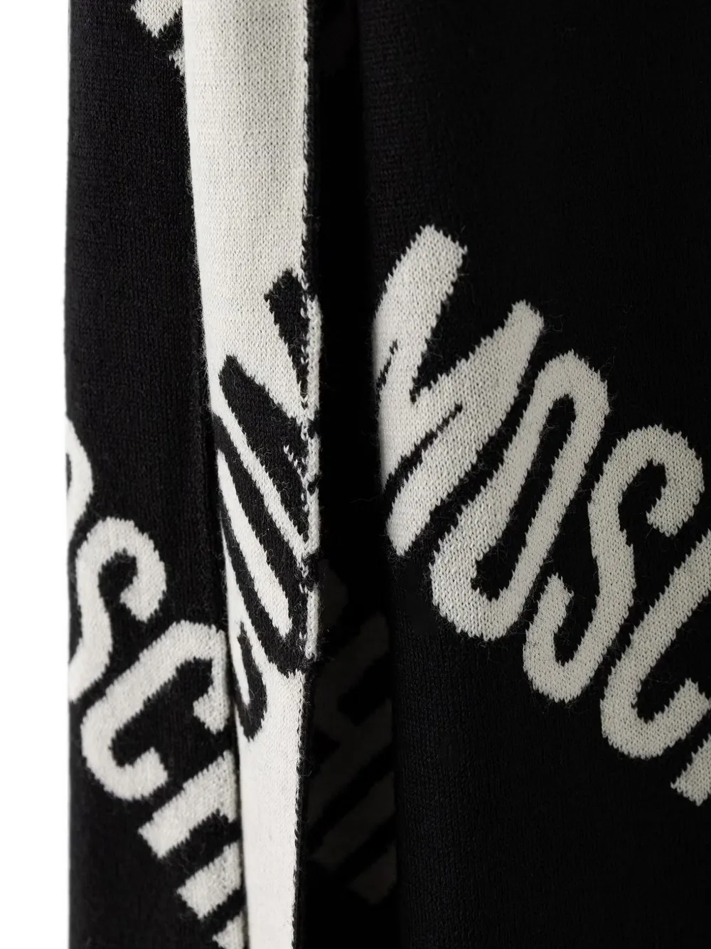 Moschino Wollen logo intarsia sjaal Zwart