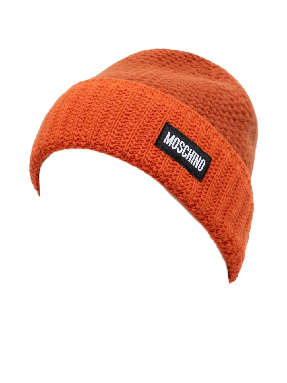 Moschino Chunky wollen muts met logopatch Oranje