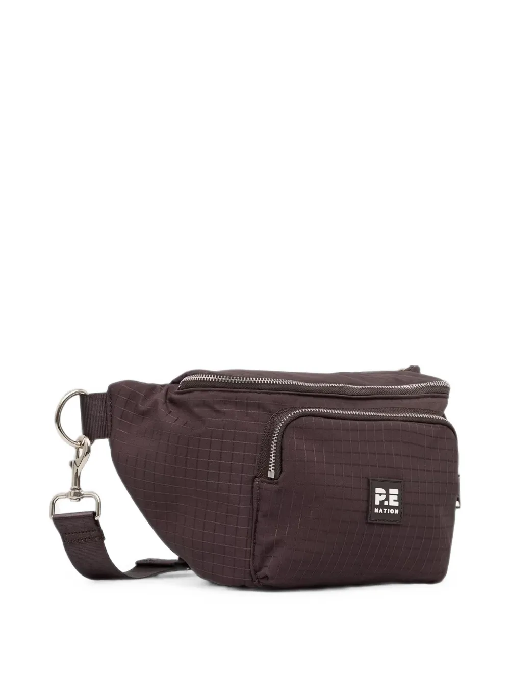 P.E Nation Heuptas met logopatch en patroon Bruin