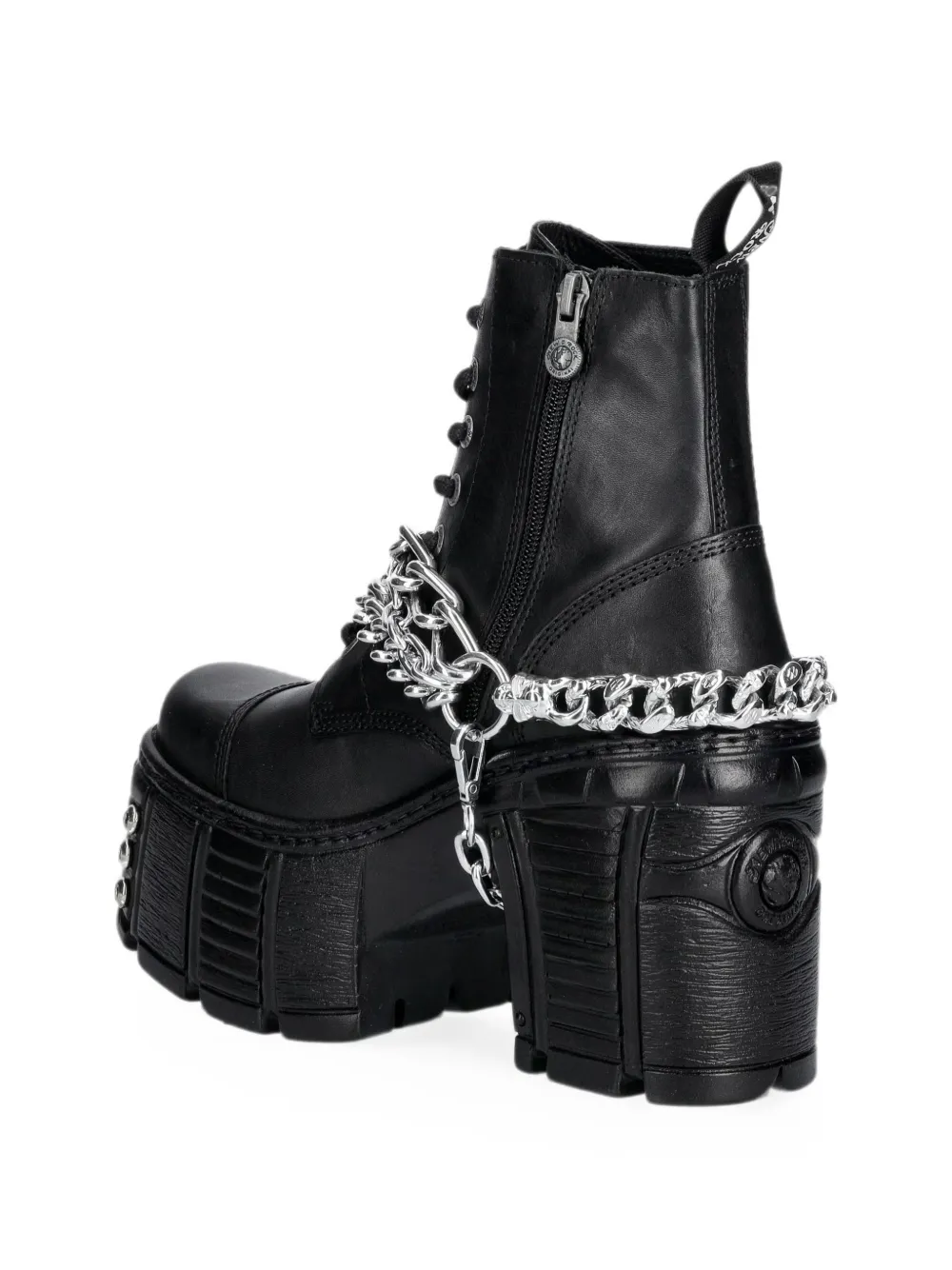 NEW ROCK chain-detail platform boots Zwart