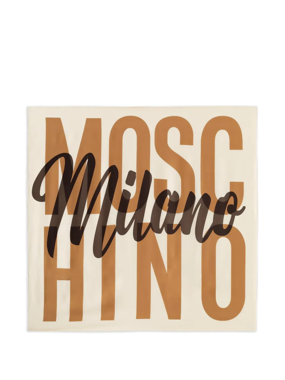 Moschino Foulard in seta con logo - Toni neutri