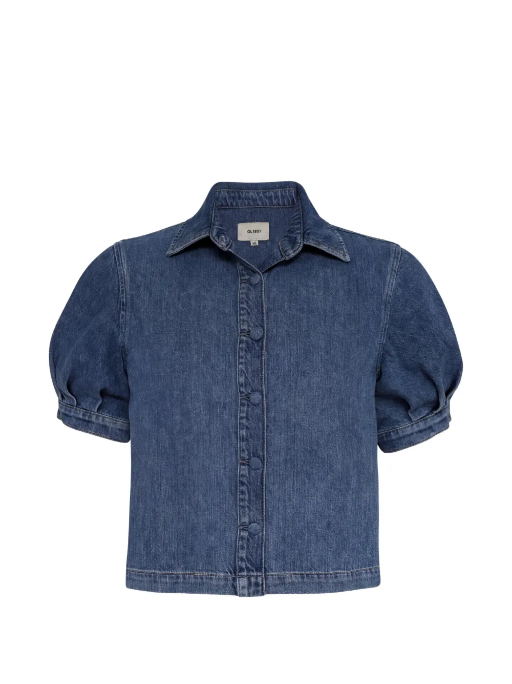 DL1961 Montauk puff-sleeved denim shirt - Blau