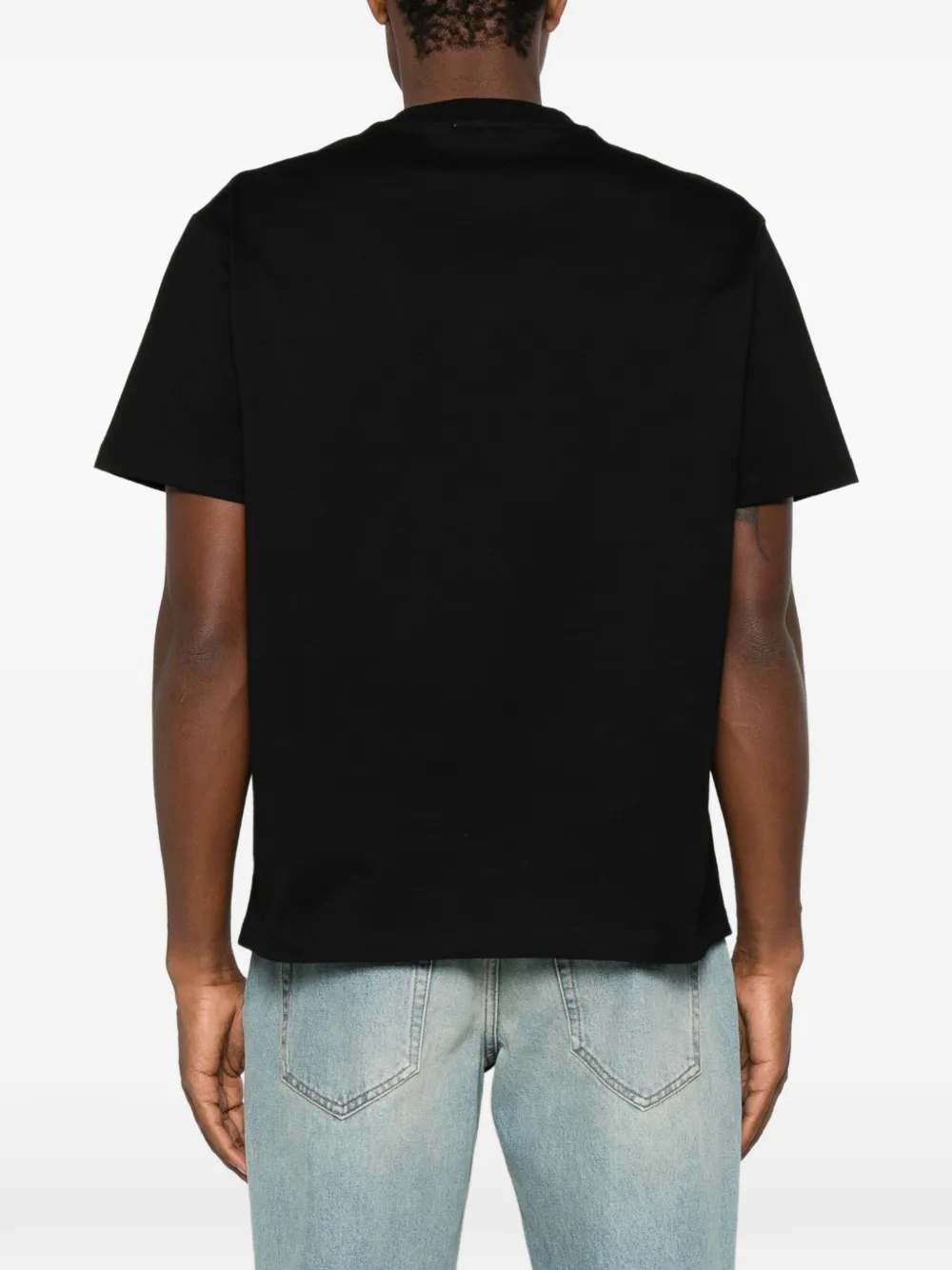 Versace Regular katoenen jersey T-shirt met print Zwart