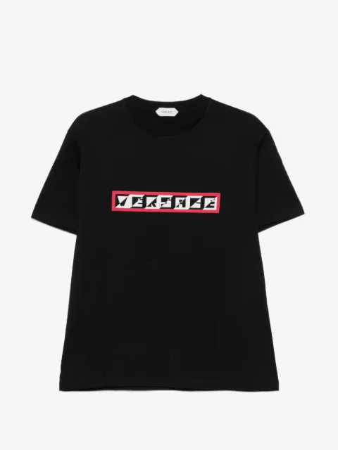 Versace camiseta con logo estampado