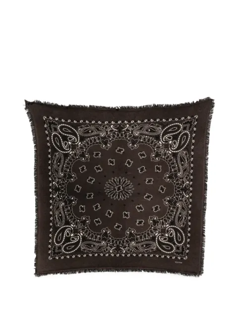 kujten paisley-print frayed scarf