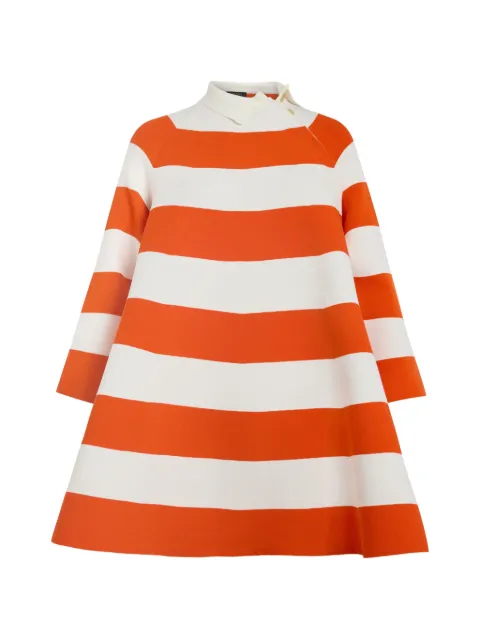 A.W.A.K.E. Mode striped asymmetric-collar mini dress