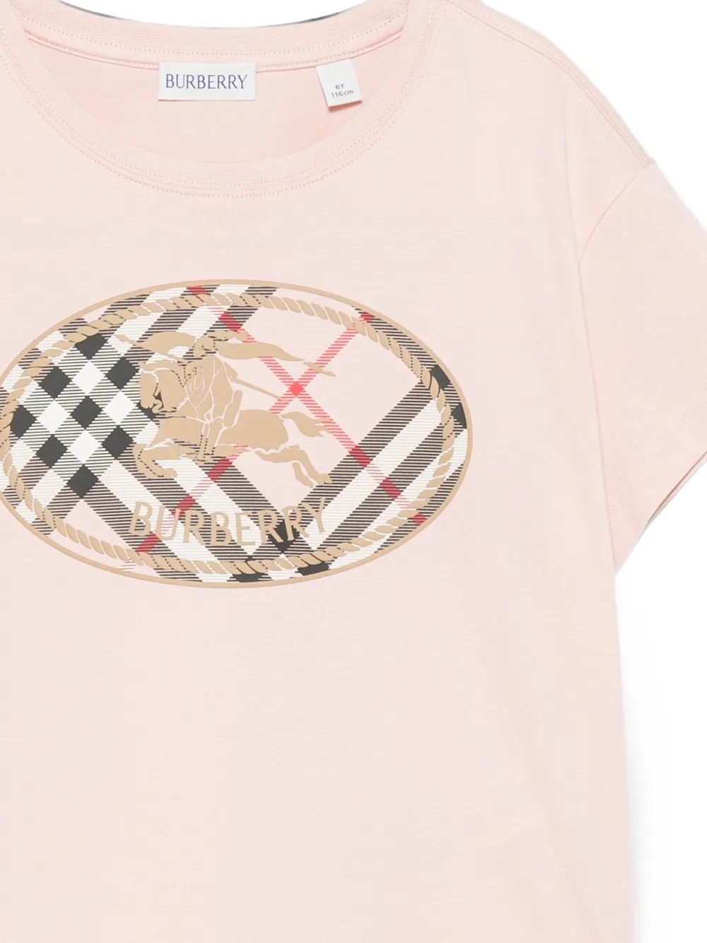 Burberry Kids T-shirt met logoprint Roze